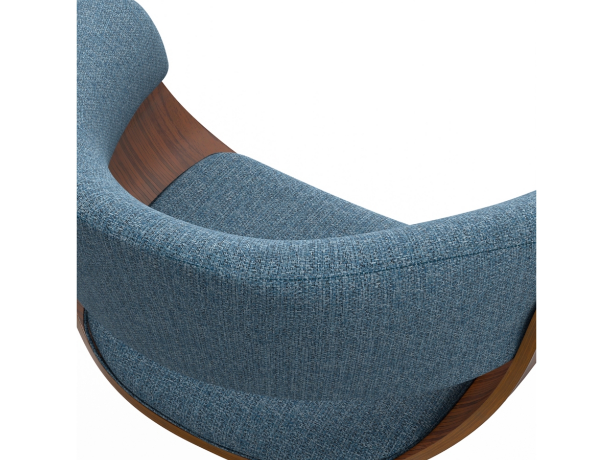 Simpli Home Sheldon Adjustable Swivel Bar Stool, Denim Blue, large