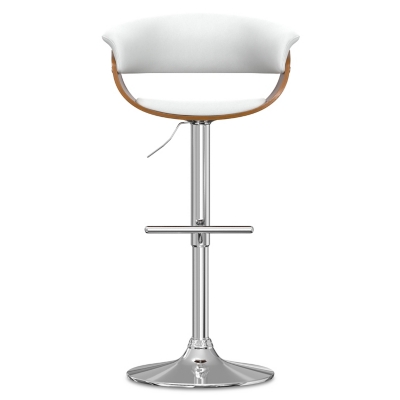 Simpli Home Sheldon Adjustable Swivel Bar Stool, White, large