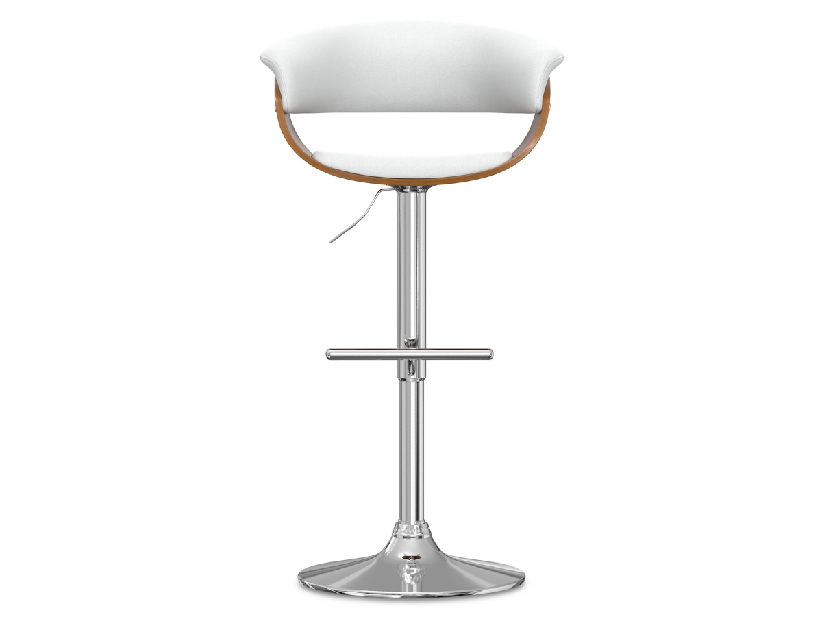 Simpli Home Sheldon Adjustable Swivel Bar Stool, White, large