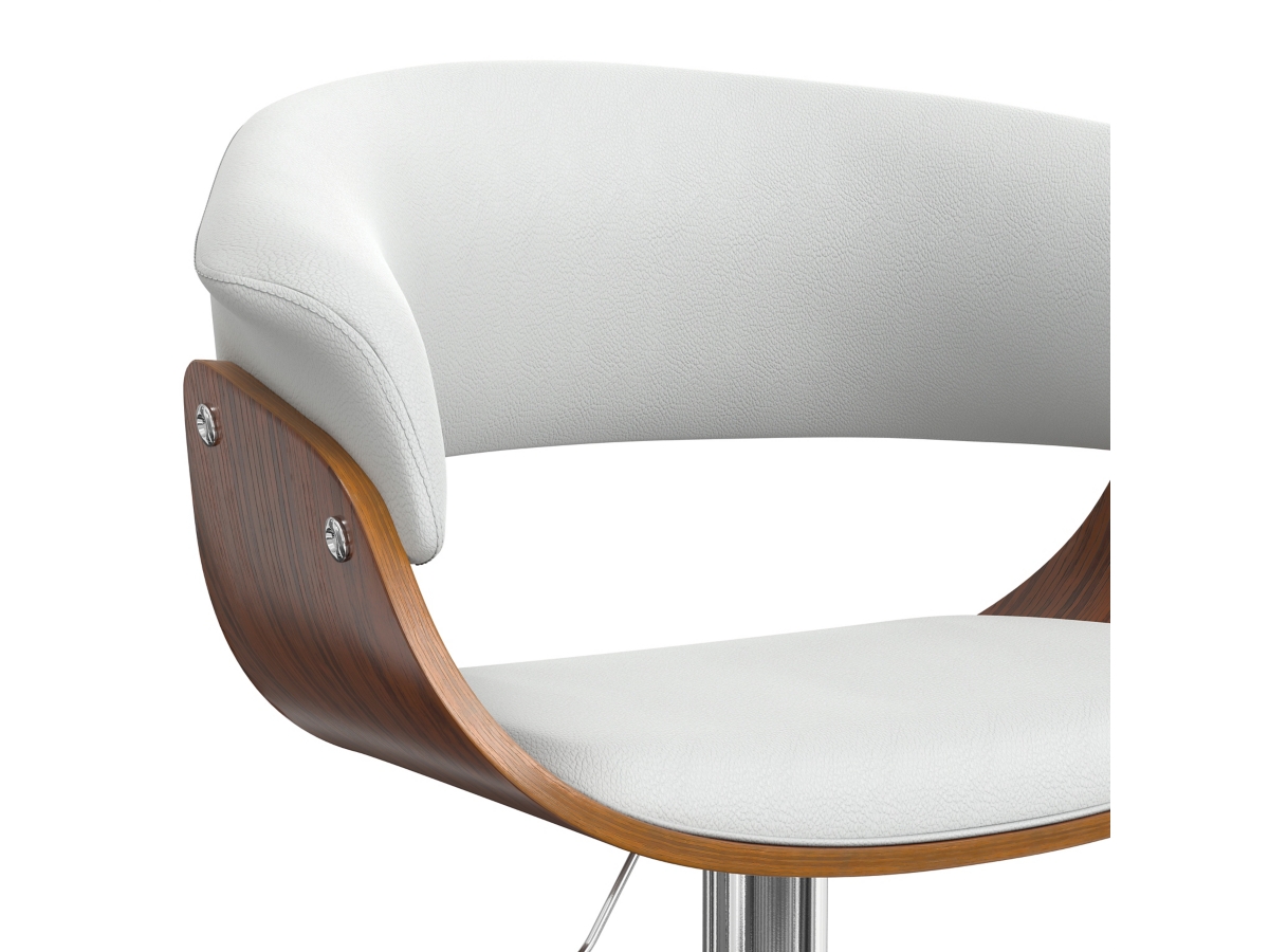 Simpli Home Sheldon Adjustable Swivel Bar Stool, White, large