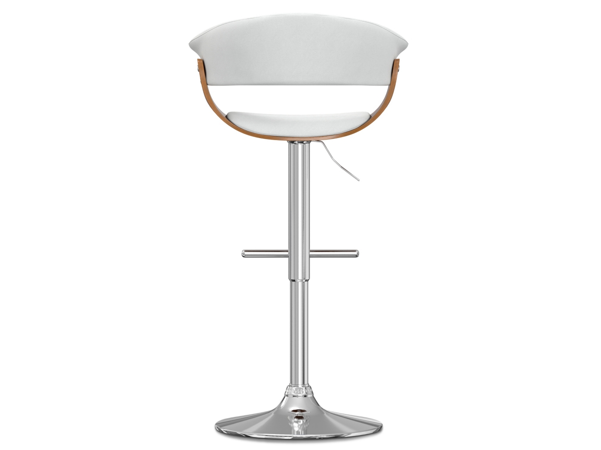 Simpli Home Sheldon Adjustable Swivel Bar Stool, White, large