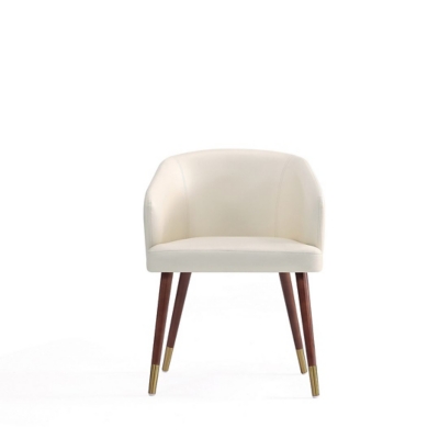 Manhattan Comfort Reeva Dining Chair, Walnut/Cream, large