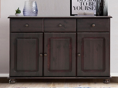 REALROOMS Chester Sideboard with 3 Drawers and 2 Cabinets