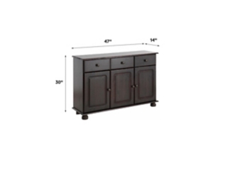 REALROOMS Chester Sideboard with 3 Drawers and 2 Cabinets