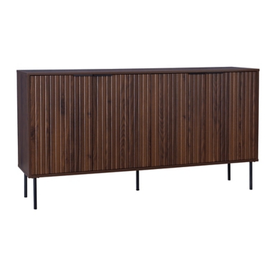 CorLiving Lysander Fluted Sideboard, Walnut, large