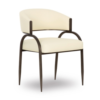 TOV Furniture Tatum Dining Chair, Leather Cream, large