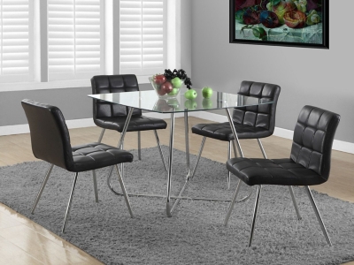 Monarch Specialties Emerson Clear Tempered Glass Dining Table, , rollover