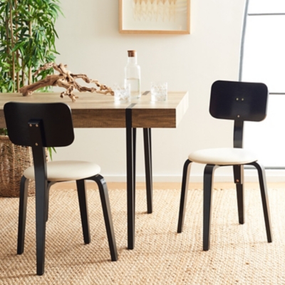 Safavieh Jo Dining Chair (Set of 2), Black/Creme, rollover