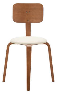 Safavieh Jo Dining Chair (Set of 2), Walnut/Cream, large