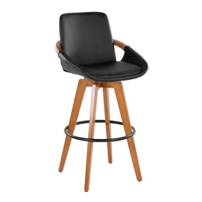 LumiSource Cosmo Bar Height Bar Stool, Black, large