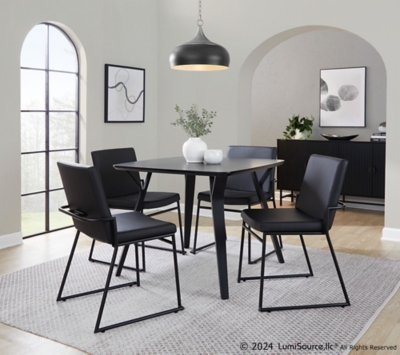 LumiSource Dutchess Dining Chair (Set of 2), Black, rollover