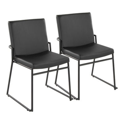 LumiSource Dutchess Dining Chair (Set of 2), Black, large