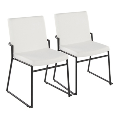LumiSource Dutchess Dining Chair (Set of 2), White, large