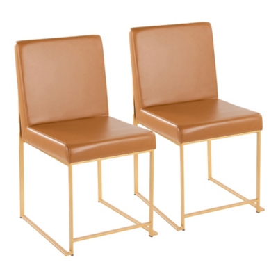 LumiSource Fuji Dining Chair (Set of 2), Camel/Gold, large