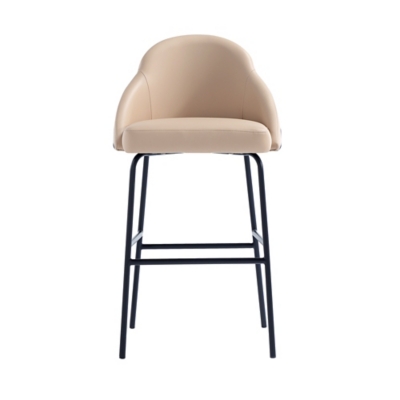 Manhattan Comfort Gracie Bar Height Bar Stool, Tan/Black, large