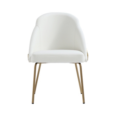 Manhattan Comfort Gracie Dining Chair, White/Gold, large