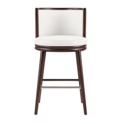 Manhattan Comfort Evalyn Bar Height Bar Stool, White, large