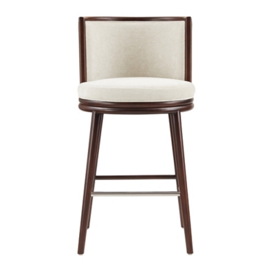 Manhattan Comfort Evalyn Bar Height Bar Stool, Cream, large