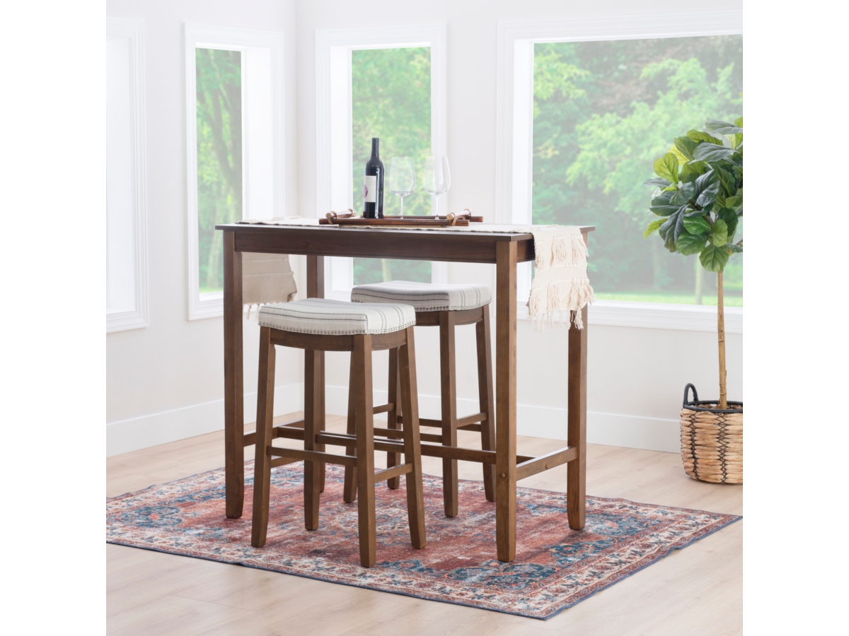 Linon Claridge Bar Height Dining Table and Bar Stools Set Ashley