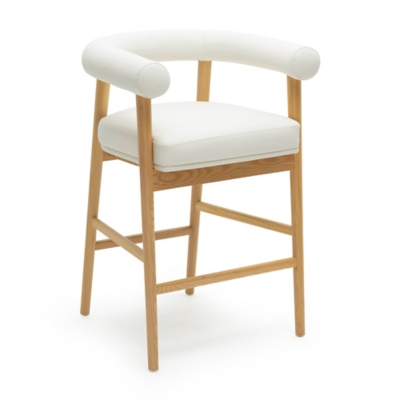 TOV Furniture Counter Height Bar Stool, White, large