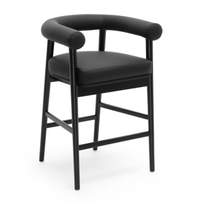 TOV Furniture Counter Height Bar Stool, Black, large