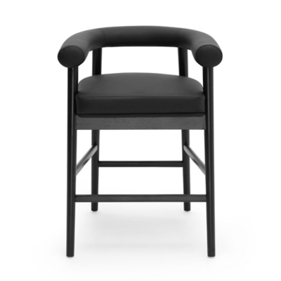Front view of black counter-height bar stool