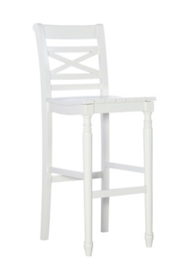 Linon Starke Bar Height Barstool, White, large