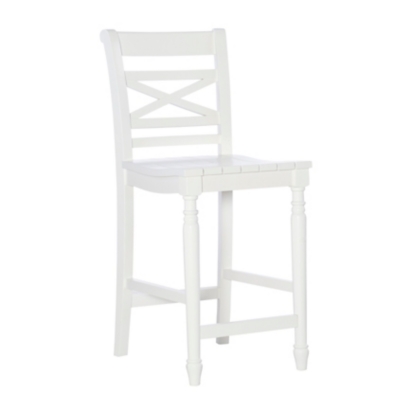 Linon Starke Counter Height Bar Stool, White, large
