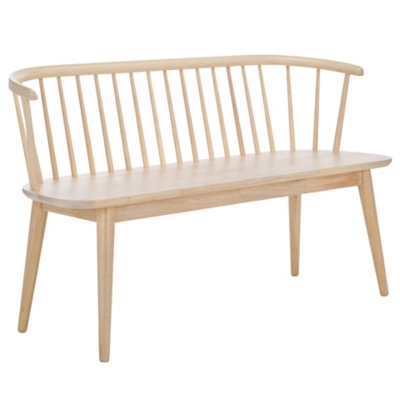 Safavieh Blanchard 19" Dining Bench, White Washed, large