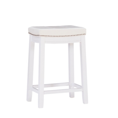 Linon Claridge Counter Height Bar Stool, White, large
