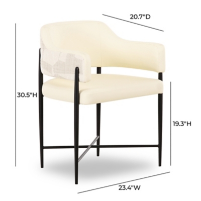 Chairs with height and width measurements shown