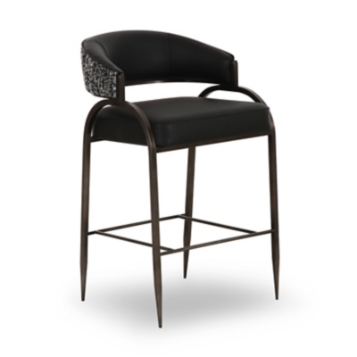 TOV Furniture Tatum Counter Height Bar Stool, Black, large