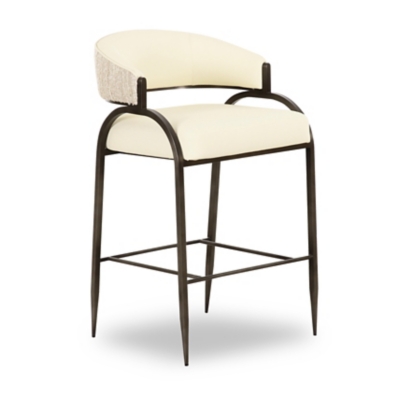TOV Furniture Tatum Counter Height Bar Stool, Cream, large