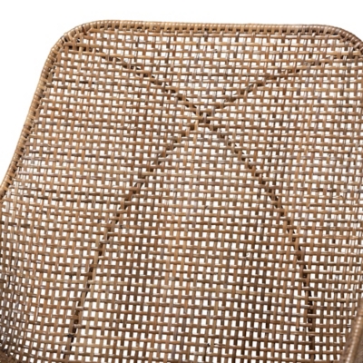 Close-up of woven rattan seat pattern