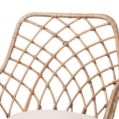Close-up of woven rattan lattice back of Bali & Pari chair