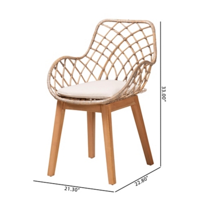 Product dimensions diagram for Bali & Pari chair