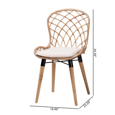 Dimension diagram of chair: width and depth