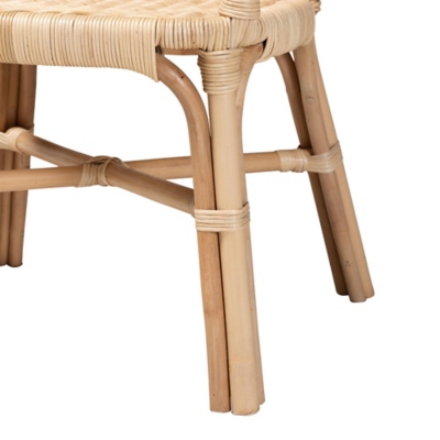 Close-up of chair leg joint and binding