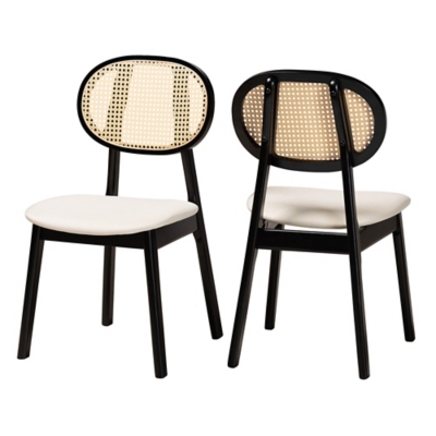 Baxton Studio Darrion Dining Chair (Set of 2), Cream/Black, large