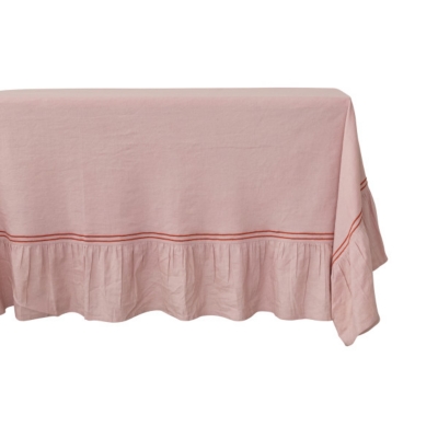 Storied Home Ruffled Edge Decorative Tablecloth, , large