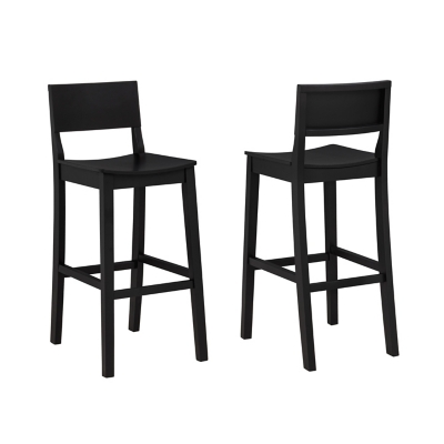 Linon Sera Bar Height Bar Stool (Set of 2), Black, large
