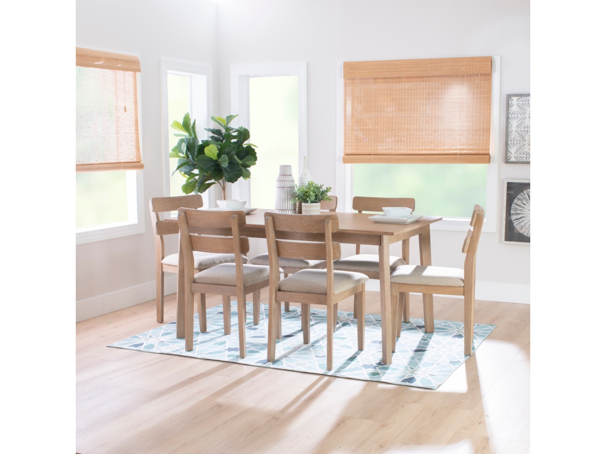 Linon Devin Dining Table and 6 Chairs Set Ashley