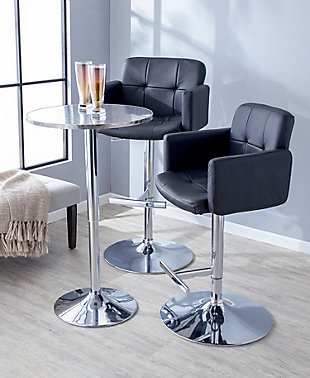 Stout Adjustable Height Bar Stool with Swivel, Black, rollover