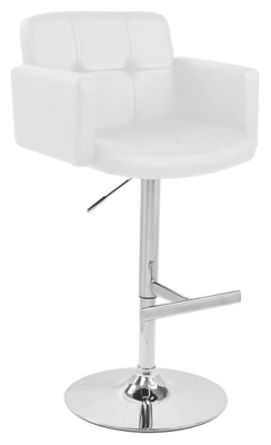 Stout Adjustable Height Bar Stool with Swivel, White, large