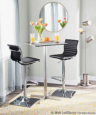 Master Adjustable Height Bar Stool with Swivel, Black, rollover
