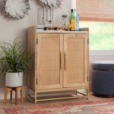 Linon Jones Bar Cabinet, Natural