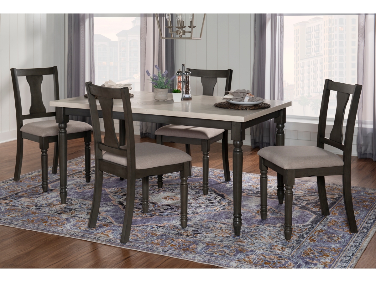 Linon Wesley Dining Table and 4 Chairs Set | Ashley