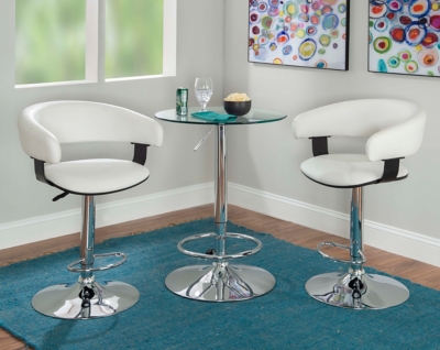 D6000243CN Linon Dawson Barrel Dining Table and 2 Bar Stools  sku D6000243CN