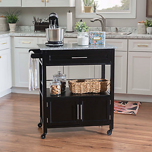 Cameron Kitchen Cart with Granite Top, , rollover