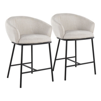 LumiSource Ashland Counter Stool (Set of 2), Cream, large